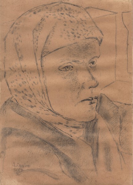 Женский портрет в платке.